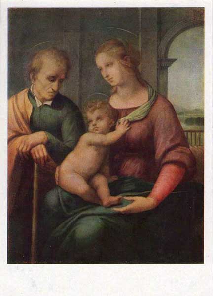  .  
Postal card Holy Family by Raphael