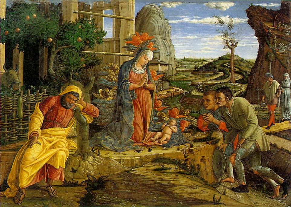  .  
Adoration of the shepherds by Andrea Mantegna