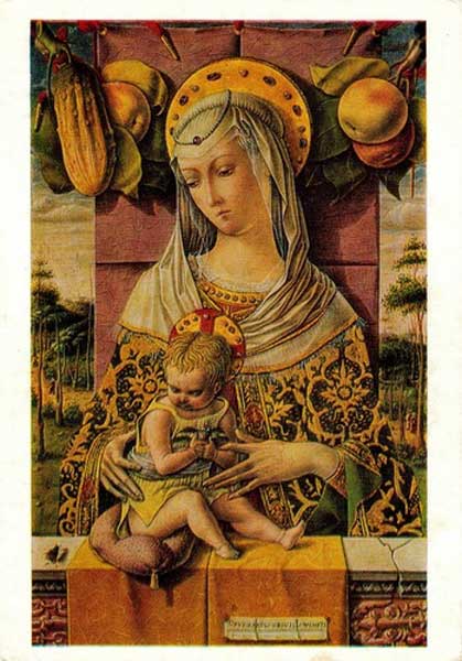  . .   
Postal card Virgin and Child by Carlo Crivelli