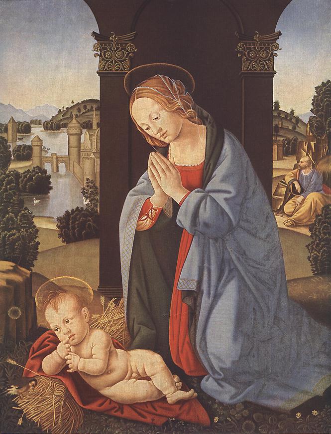   .  
The Holy Family by Lorenzo di Credi