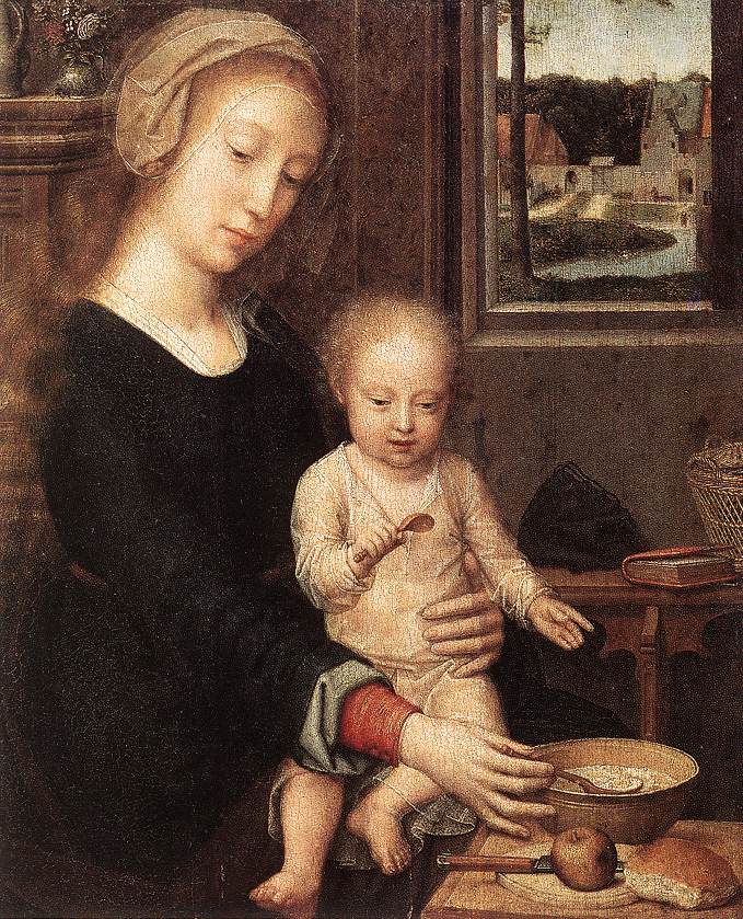 . .      
Virgin and Child with milk soup by Gerard David