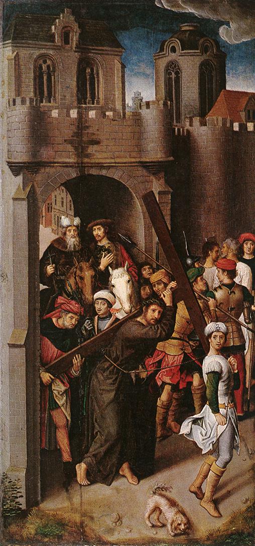 . .  
Carrying the Cross by Hans Memling