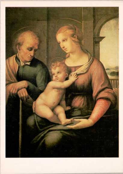  .  
Postal card Holy Family by Raphael